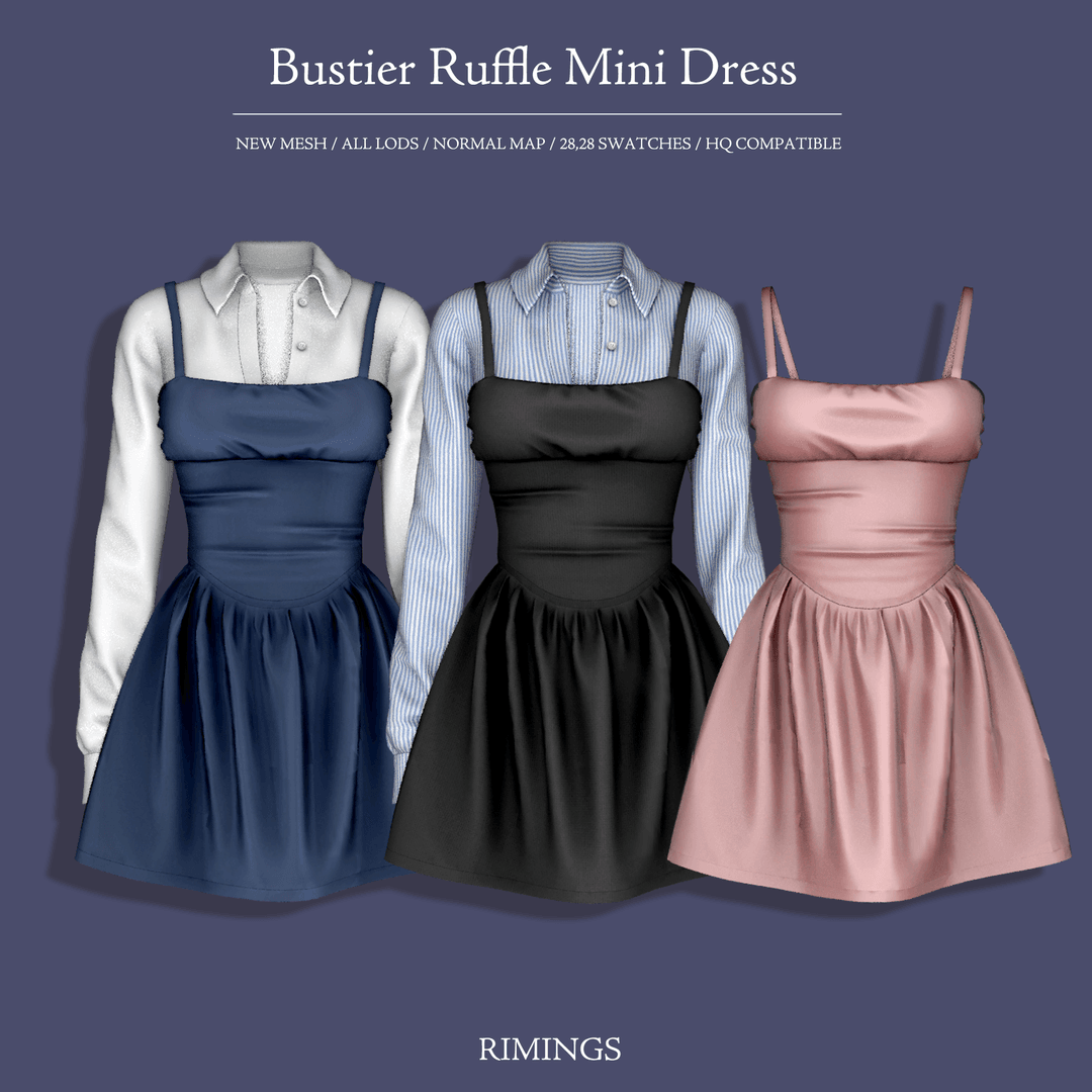 Скриншот мода Платье Bustier Ruffle Mini Dress